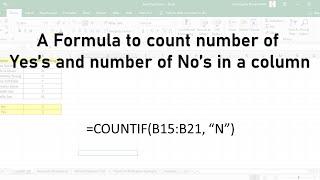 Automatically Calculate Yes and No in Excel Spreadsheet