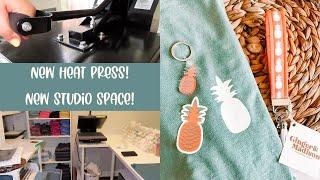 Opening My New Heat Press Machine & Setting Up My New Studio Space | Sticker Shop Studio Vlog 019