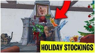 Search Holiday Stockings in the Winterfest Cabin (Location) | Fortnite WinterFest Challenge