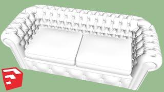 Chesterfield Sofa Modeling in SketchUp - TutorialsUp