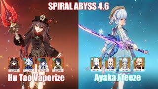 C0 Hu Tao Vaporize & C0 Ayaka Freeze | Spiral Abyss 4.6 | Genshin Impact