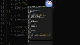 C Programming | Number is Happy or Not | Coding With Sohail #shorts