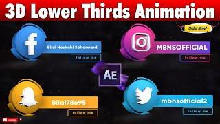 3D Modern Lower Thirds Animation After Effects| #lowerthirds #animation