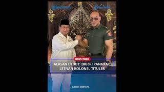 Alasan Dedy Corbuzier Diberi Pangkat Letnan Kolonel Tituler : Jaga Pertahanan RI