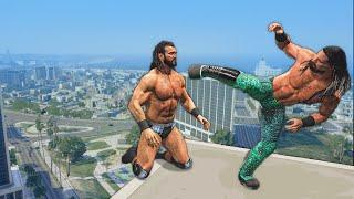 GTA 5 WRESTLING LIKE IN WWE #41 (Claymore Kick, RKO, Spear, and more!)