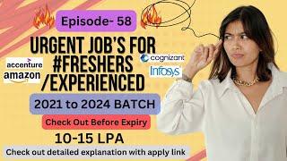 Urgent Jobs For Freshers  #itjobs #accenture #infosys #cognizant #freshersjobs #softwareengineer