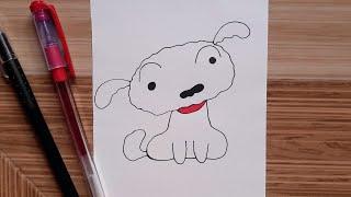 How To Draw Shiro Easy From Shinchan Step By Step | Shiro Drawing  How To Draw For Beginners |