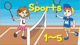 Easy Reading Practice for kids | 50 Sports 1-5