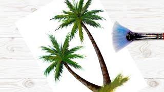  Palm Tree tutorial Learn EVERYTHING in 5 minutes Fan Brush Techniques  # 6  | TheArtSherpa