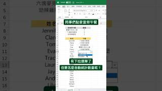 自動統計數量  #excel #excel教學