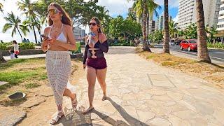 HAWAII PEOPLE  Walking Tour of Waikiki Beach And Kalakaua - Oahu #waikiki  #travelvlog #walkingtour