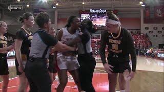  Player SNAPS After Opponent Doesn't Get Off Of Her, Intentional Foul Called | Women's Basketball