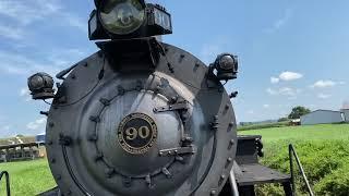 Strasburg railroad ride with engine 90 with a meet with Amtrak Keystone and 8618