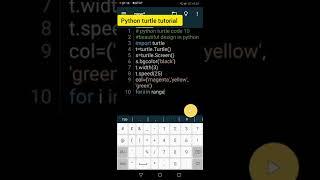 Python turtle code | Beautiful design using python pydroid 3 app | python tutorial