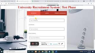 University Recruitment System  Test Phase Demo CS619