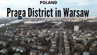 Praga District in Warsaw - 4K drone video