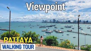  Pattaya City Sign beautiful high viewpoint of Pattaya Thailand in 4K | Walking Tour #42