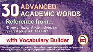 30 Advanced Academic Words Ref from "Diane J. Rayor: Ancient Greece's greatest popstar | TED Talk"