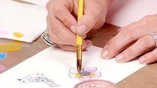 How to Use Art Crayons for Watercoloring on Stamped Images with Vicki Boutin