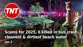 6 killed in bus crash, cleanest and dirtiest beach water in Thailand - Jan 2