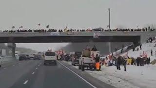 Truck drivers in Canada protest against vaccine mandates