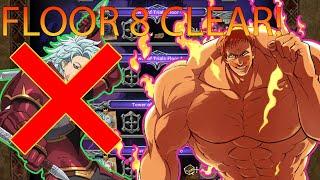 Tower of Trials Floor 8 NO BAN EASY CLEAR! || The Seven Deadly Sins: Grand Cross