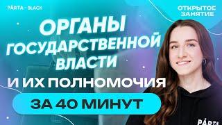 Органы государственной власти и их полномочия за 40 минут | Обществознание ЕГЭ | PARTA