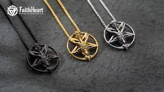 FaithHeart Satanic Baphomet Goat Pentagram Necklace