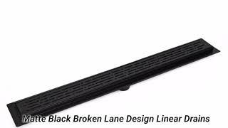 Matte Black Linear Drains, Tile Insert Matte Black Drains, High Quality Black Linear Drains