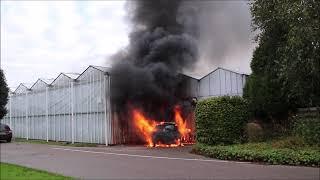 Auto- en kasbrand aan de Gantellaan