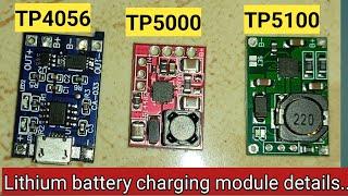 tp4056 | tp5000 | tp5100 | charging module | lithium cell charging module | tp4056 vs tp5000