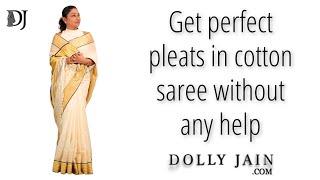 Trick to get perfect lower pleats on cotton saree | Dolly Jain saree draping tricks