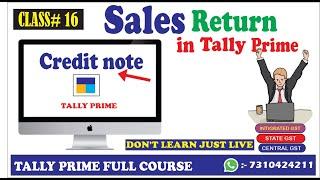 sales return entry with gst in tally prime ||  how sale return entry in tally prime  