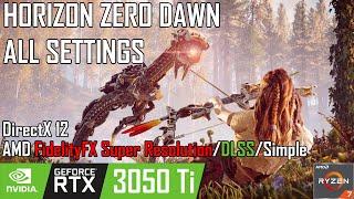 Horizon Zero Dawn | Legion 5 Ryzen 7 5800H RTX 3050 Ti (95 W) | AMD FidelityFX/DLSS/Simple Upscale