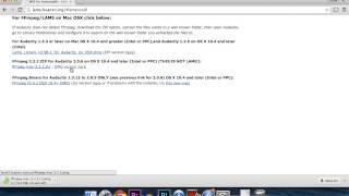 Audacity FFMpeg codec install for Mac OS