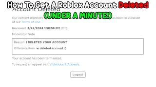 How To Get A Roblox Account DELETED! | 100% Working