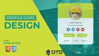 Responsive Profile Card Design | HTML & CSS Tutorial