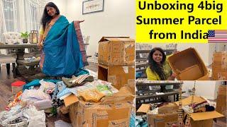 Summerக்குAmma sent me100kg package from India to America ~ Unboxing Parcel~ Family Traveler vlog