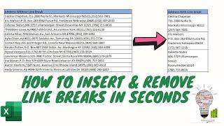 How to Insert and Remove Line Break in Excel  in Seconds