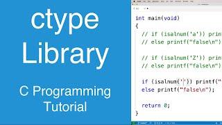 ctype Library | C Programming Tutorial