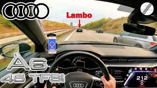 2024 Audi A6 45 TFSI C8 Top Speed German Autobahn POV