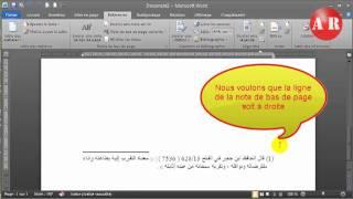 La ligne de Note de bas page à droite FR