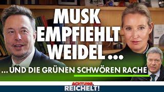 Musk empfiehlt AfD, Grüne rasten aus, Scholz-Wahlkampf mit Terroropfern | Achtung, Reichelt! 2.1.25