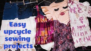 Easy upcycle sewing projects l Skirts Shirts Tops