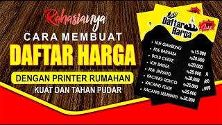 Begini caranya membuat Daftar Menu Harga Seperti di Cafe atau Restaurant