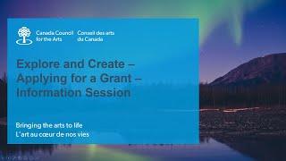 Explore and Create – Applying for a Grant – Information Session