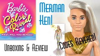 RARE MERMAN KEN DOLL ‍️ CODES REVEALED  BARBIE COLOR REVEAL MERMAID  ECW  UNBOXING & REVIEW