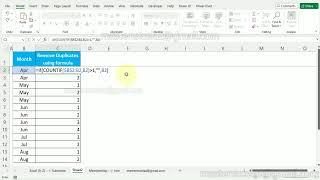 Remove duplicates using formula - MS excel Tips and Tricks