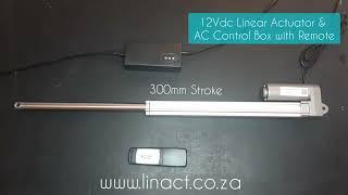 300mm 12Vdc Linear Actuator with 220Vac Control Box and Remote