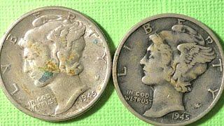 What's A US 1945 Mercury Dime Worth? Way More than 10 United States Cents Coin - 90% Silver Pre-1965